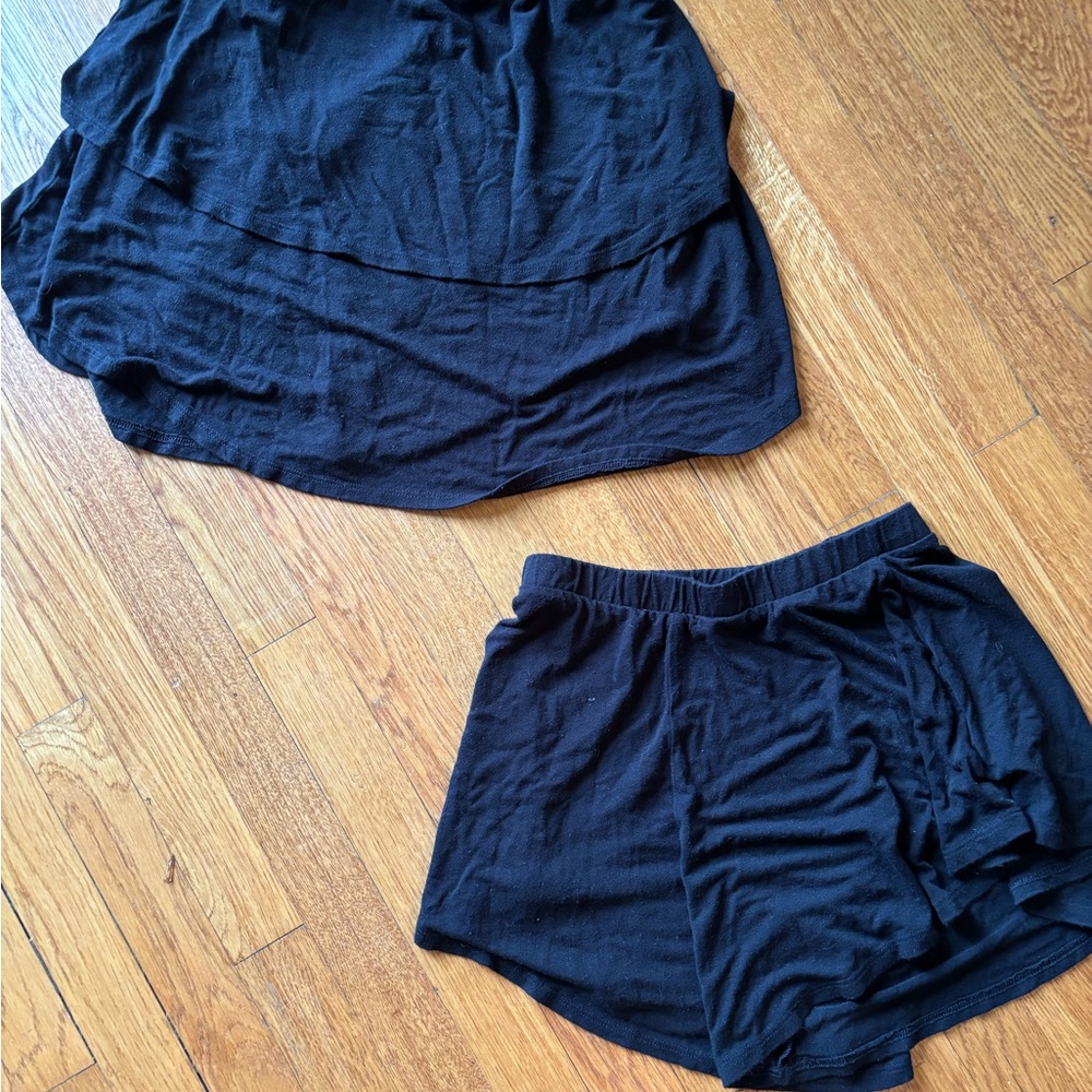 Black Skirt and Shorts Set